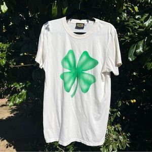 BIG BUD PRESS white clover leaf print short sleeve knit T-shirt